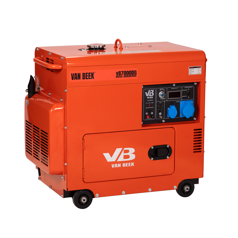 Pack Generador 7.0 Kva a diesel insonorizado monofasico con ATS Modelo vB7000DG-ATS  van Beek