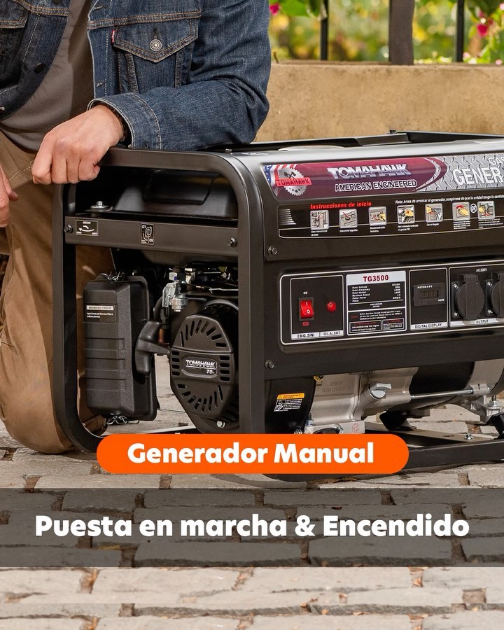 PRE VENTA - Generador 3.5Kva 16 Amperes de estructura militar y partida manual con AVR Modelo TG3500 Tomahawk Power