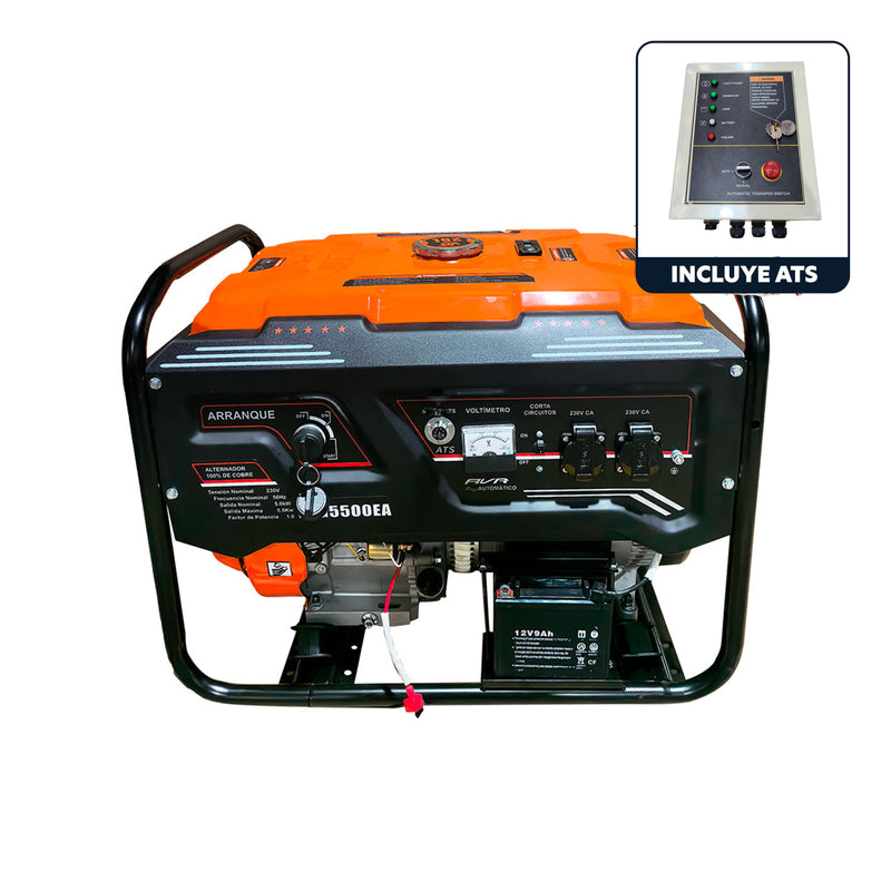 Pack Generador 6Kva 21.7 Amperes Partida Eléctrica Modelo vBG5500EA-ATS con ATS van Beek