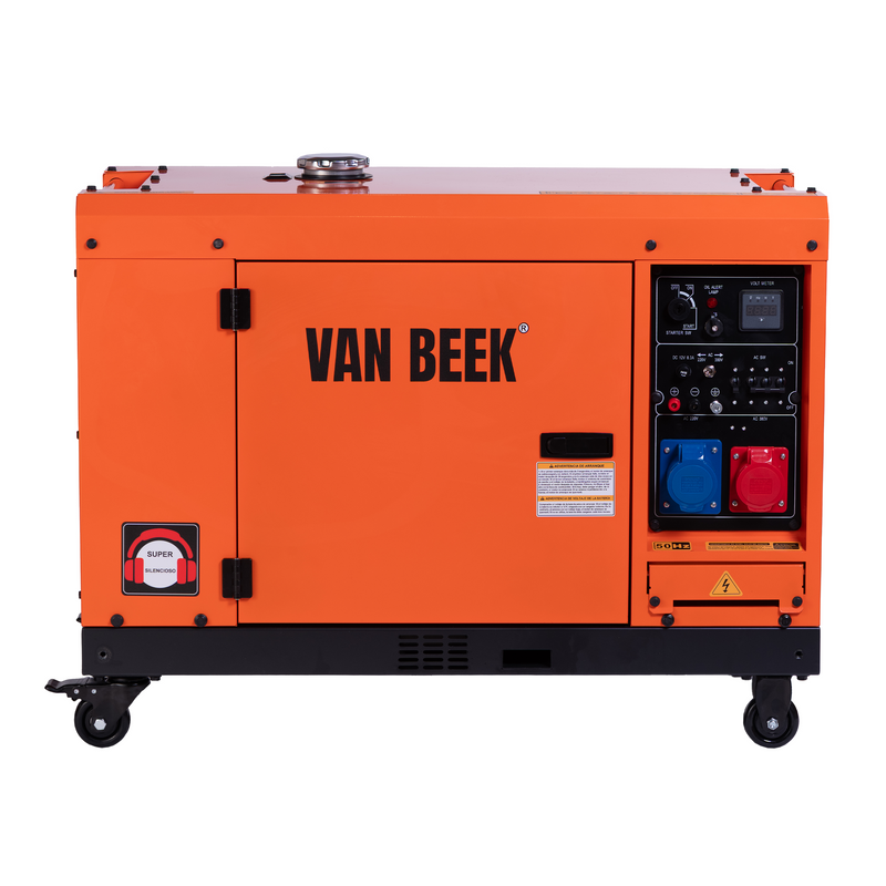 Generador Eléctrico Diésel 7.0 Kva insonorizado Monofásico/Trifásico compatible con ATS van Beek vB7000DG