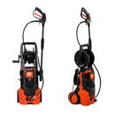 Imagen PNG con fondo blanco de dos hidrolavadoras van Beek de alta presión posando.