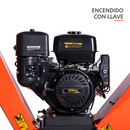 Fotografía del motor de la trituradora con fondo blanco.