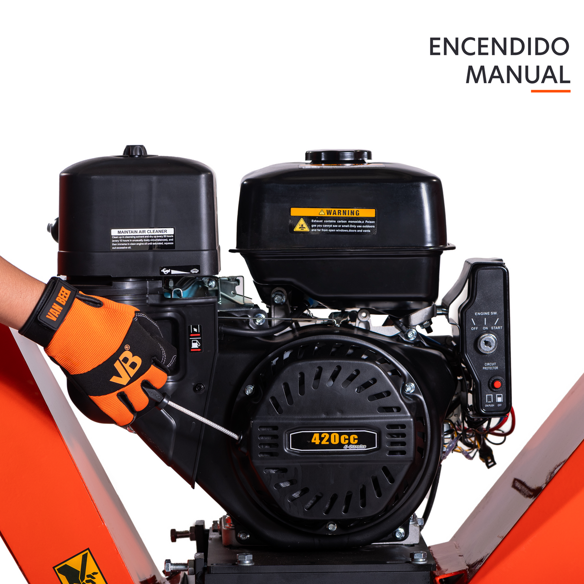 Chipeadora a gasolina 15 HP 120mm partida eléctrica van Beek - van