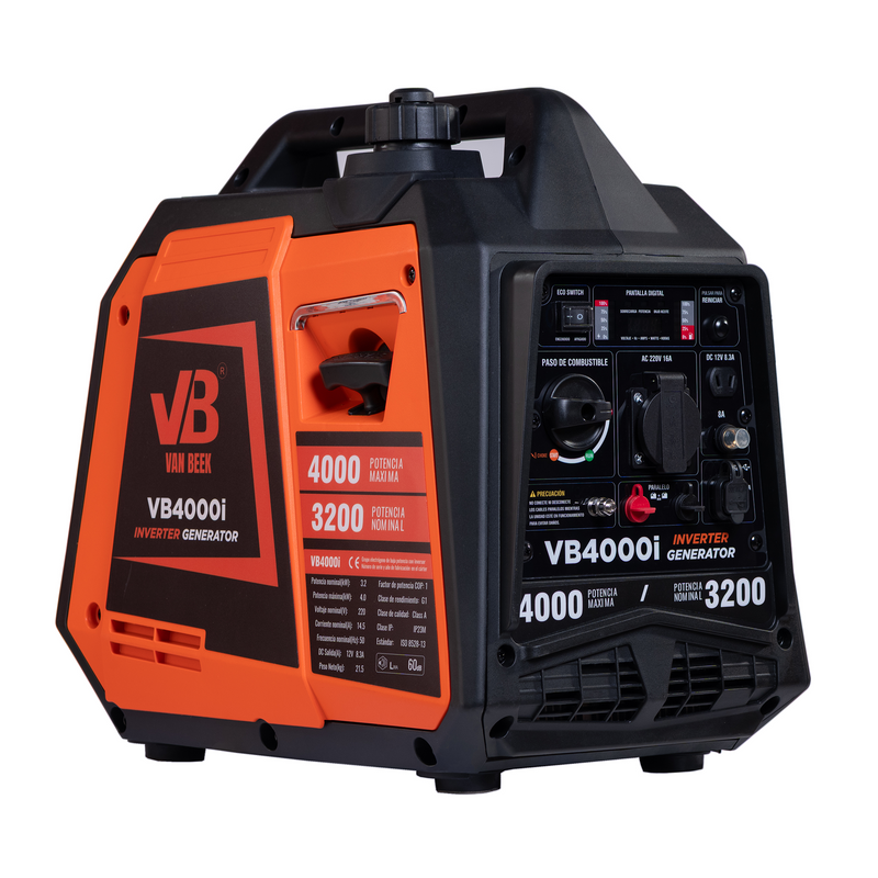Generador eléctrico Inverter 4.0Kva van Beek ligero y silencioso