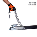 Cadenas para jalar la trituradora van Beek color naranja de 15 HP.