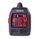 Imagen frontal de los generadores eléctricos Tomahawk color rojo con negro.