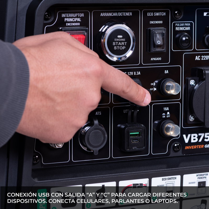 PREVENTA Pack Generador 7.5Kva Inverter monofásico con ATS van Beek