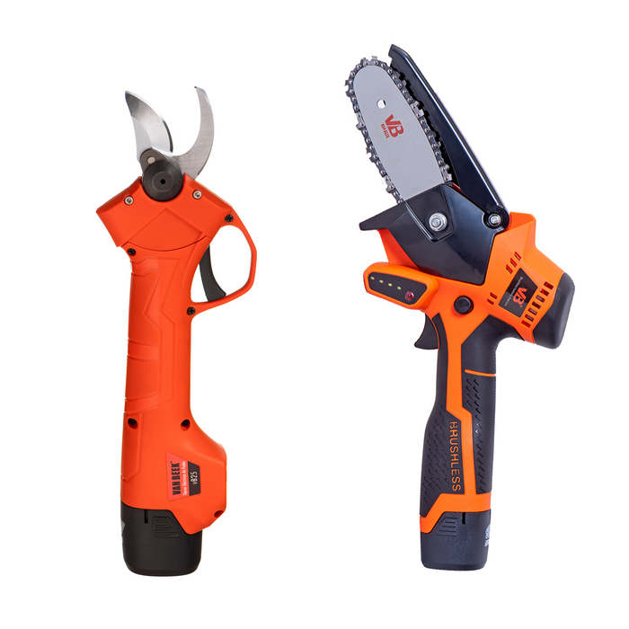 Pack Mini Sierra Eléctrica VBSE4 + Tijeras Eléctricas VB25 van Beek