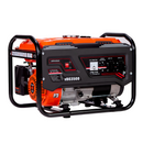 Fotografía lateral con fondo blanco de un generador eléctrico van Beek modelo vBG3500, 3.5kVA, color naranja con partida manual.