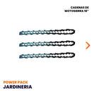 POWER PACK Motosierra 2 Tiempos de 18" de largo con sistema anti vibración Modelo vB45 + 3 Cadenas de 18" van Beek