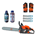 POWER PACK Motosierra 2 Tiempos de 20" de largo con sistema anti vibración Modelo vB50 + 3 Cadenas de 20" van Beek