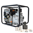 Motobombas de agua a gasolina 2" modelo TW2 de 6.5 HP con kit de accesorios, ideal para uso agrícola, industrial y evacuación de agua.